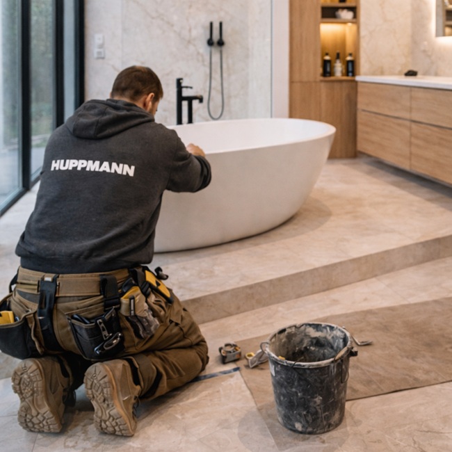 Fachgerechte Montage einer freistehenden Badewanne durch Huppmann